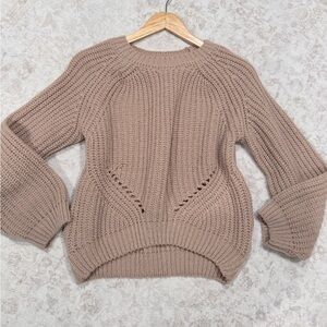 Christina Women's Ribbed Scoop-Neck Knit Sweater - Taupe